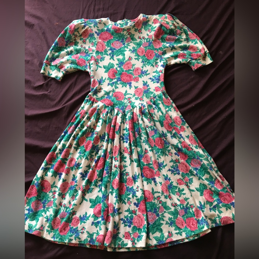 Authentic Vintage Floral Print Cotton Dress